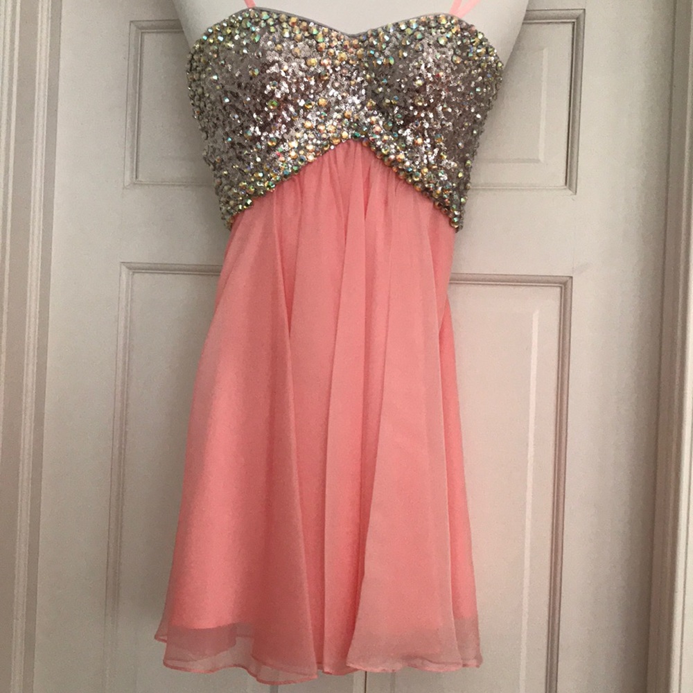Strapless Jeweled Dress